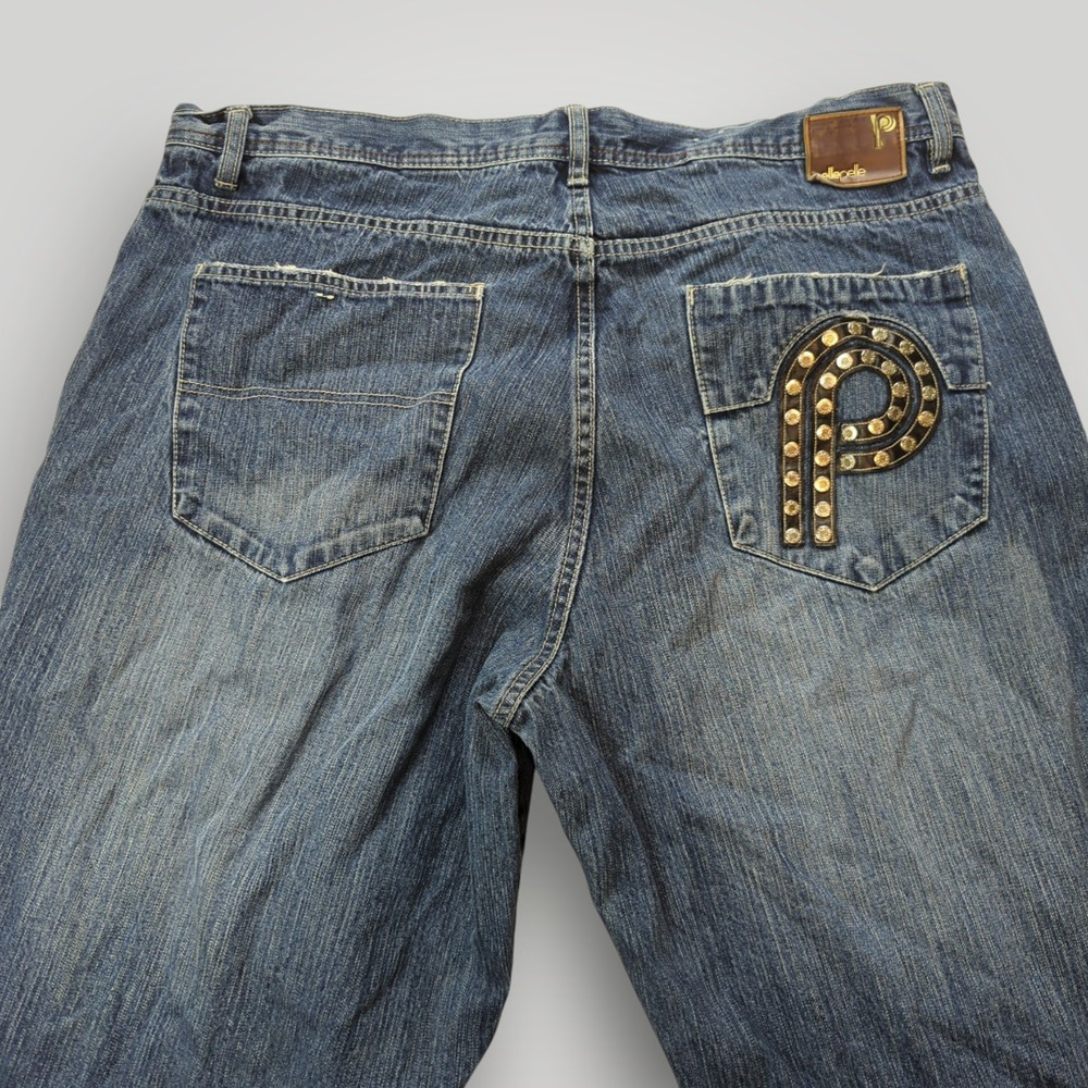 Vintage Pelle Pelle Jeans 42x34 Y2K Baggy Wide Leg Hip Hop Skater Denim